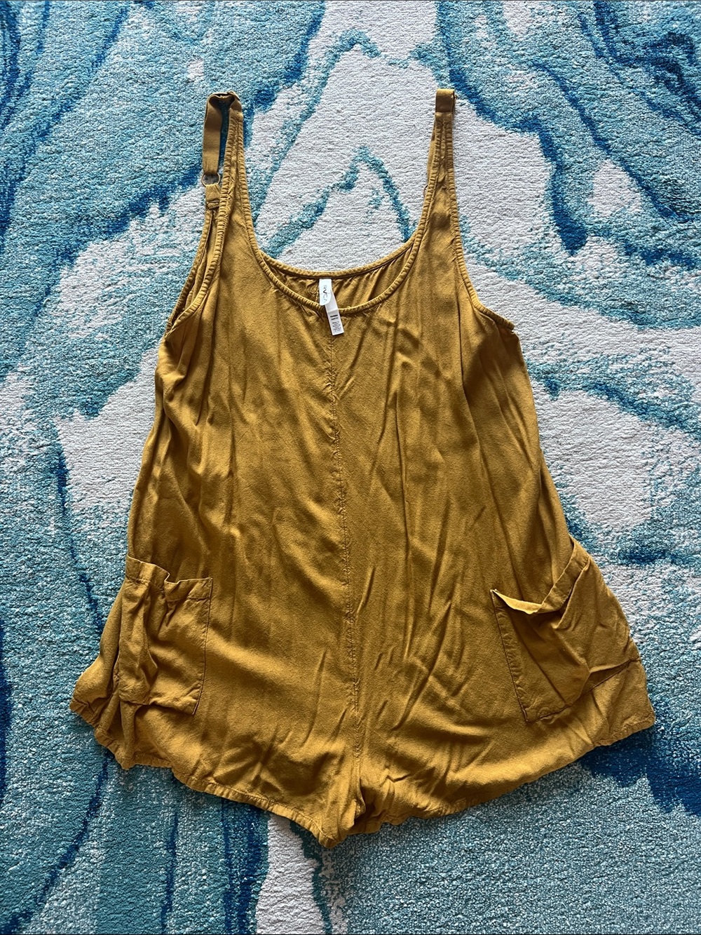 RVCA Mustard Yellow Tank Romper with Pockets
